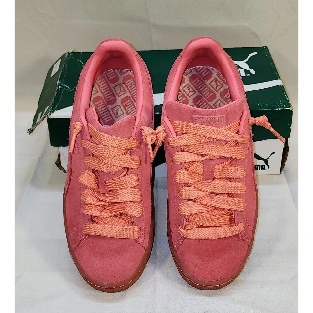 Puma Pink Suede Sneakers Size 6.5 C  Shoe Sunkissed Coral With Box‎